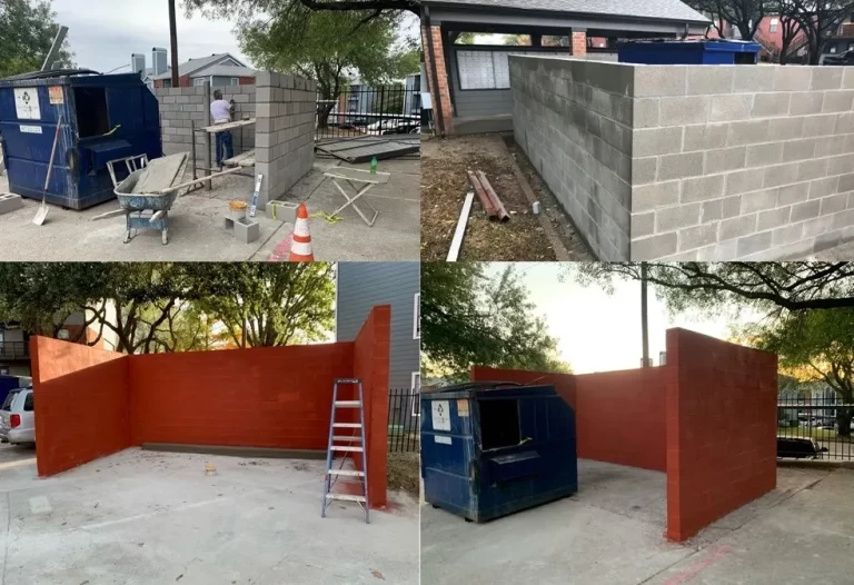 Concrete Trash Enclosure Construction